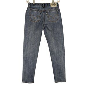 Levis Silver Tab Jeans 14/26 Reg Blue Mini Mom Distressed Denim Adjustable Waist